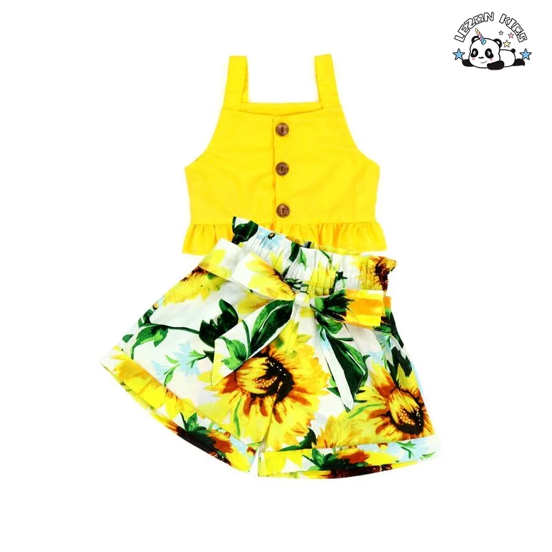 LEZONKIDS - Summer Toddler Baby Girls Clothes Off Shoulder T+ Leopard Print Skirt+ Heardgear 3 Pcs Sets for 3-8 Years Children Clothing